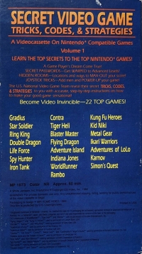 Secret Video Game Tricks, Codes & Strategies Volume 1 (VHS) Box Art