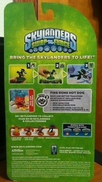 Skylanders Swap Force - Fire Bone Hot Dog (translucent purple fire) Box Art