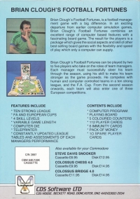 Brian Clough's Football Fortunes (cassette) Box Art