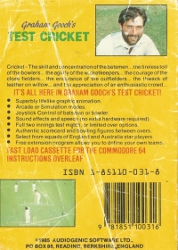 Graham Gooch's Test Cricket Box Art