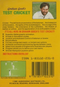 Graham Gooch's Test Cricket Box Art