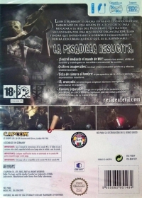 Resident Evil 4: Wii Edition (RVL-RB4P-ESP / IS85012-04SPA / black PEGI rating) Box Art