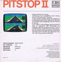 Pitstop II (disk / CBS Electronics) Box Art