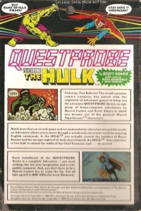 Questprobe featuring The Hulk Box Art