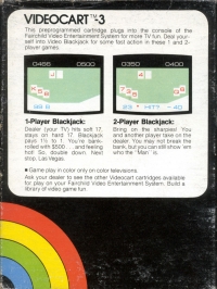 Videocart  3: Video Blackjack Box Art