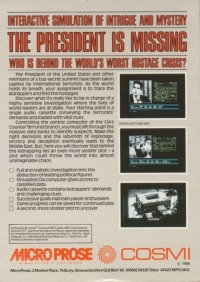 President is Missing, The Box Art