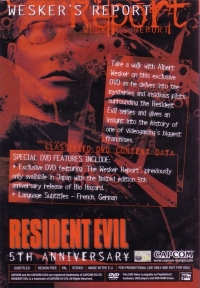 Resident Evil 5th Anniversary: Wesker's Report (DVD) [EU] Box Art