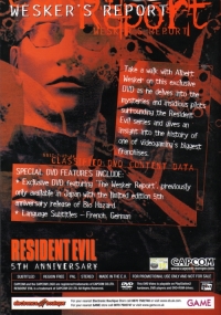 Resident Evil 5th Anniversary: Wesker's Report (DVD) [UK] Box Art