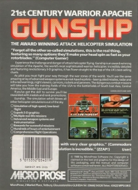 Gunship (cassette / Microprose Watch) Box Art