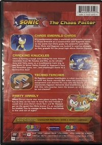 Sonic X: The Chaos Factor (DVD / The Fastest Thing Alive) Box Art