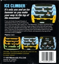 Ice Climber (3 screw cartridge / barcode) Box Art