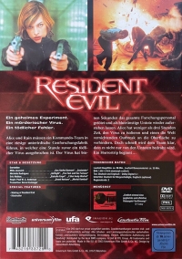 Resident Evil (DVD / Universum Film / back FSK rating) Box Art