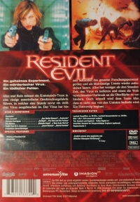 Resident Evil (DVD / Universum Film / front FSK rating) Box Art