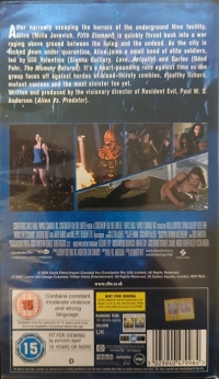 Resident Evil: Apocalypse (VHS / Not for Rental) Box Art