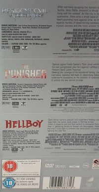 Resident Evil: Apocalypse / The Punisher / Hellboy (DVD) Box Art