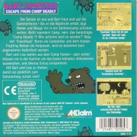 Bart Simpson's Escape from Camp Deadly [DE] Box Art