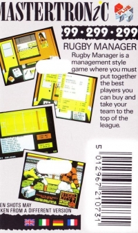 Rugby Manager (Mastertronic) Box Art