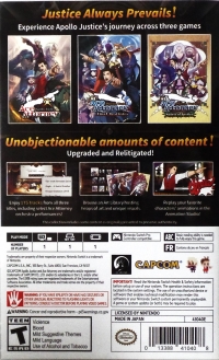 Apollo Justice: Ace Attorney Trilogy Box Art