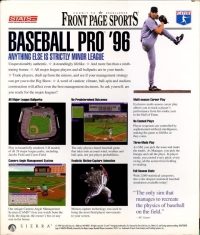 Front Page Sports: Baseball Pro '96 Season Box Art