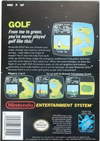 Golf (3 screw cartridge / ©ⓂNintendo® / oval Seal®) Box Art