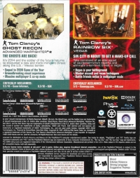 Tom Clancy's Ghost Recon: Advanced Warfighter 2 / Tom Clancy's Rainbow Six: Vegas Box Art