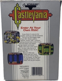 Castlevania (5 screw cartridge / Konami) Box Art