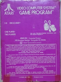 Circus Atari (text label) Box Art