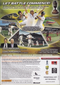 Ashes Cricket 2009 (Promotional Copy) Box Art