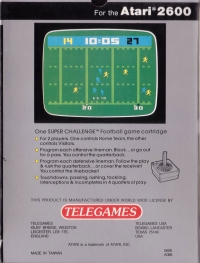 Super Challenge Football (Telegames) Box Art