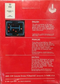 Berzerk (red box / 1985) Box Art