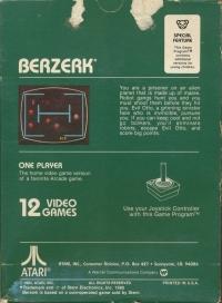 Berzerk (green box) Box Art