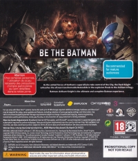 Batman: Arkham Knight (Not for Resale) Box Art