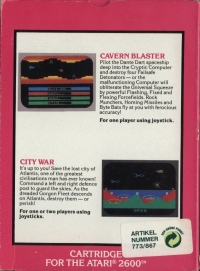 2 Pak Special:  Cavern Blaster / City War Box Art