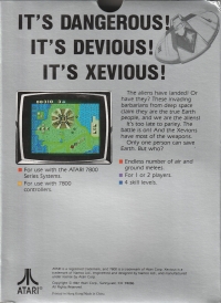 Xevious (1987 / Made in China) Box Art