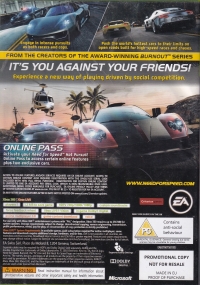 Need for Speed: Hot Pursuit (Not for Resale) Box Art