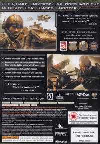 Enemy Territory: Quake Wars (Not for Resale) Box Art