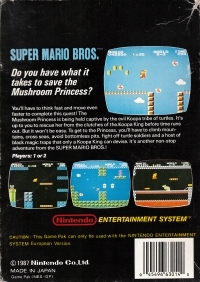 Super Mario Bros. (European Version / Action Series / NES-SM-SCN SCN cart) Box Art