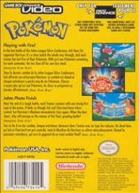 Game Boy Advance Video: Pokémon: Johto Photo Finish / Playing With Fire! Box Art