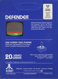 Defender (blue box) Box Art