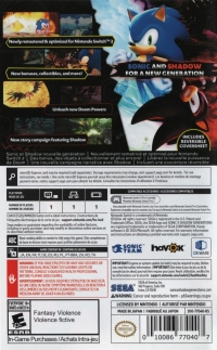 Sonic X Shadow Generations - Day One Edition Box Art