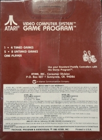 Night Driver (picture label / red box / 1980 Atari) Box Art