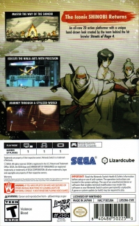 Shinobi: Art of Vengeance (LRS286-CVR) Box Art