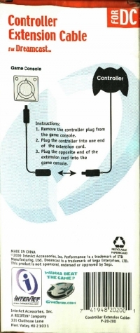 Performance Controller Extension Cable (for Dreamcast) Box Art