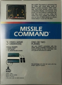 Missile Command (Atari Corp.) Box Art