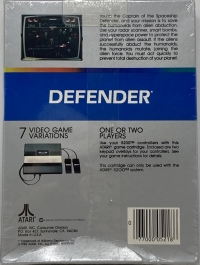 Defender (Atari, Inc. / large title) Box Art