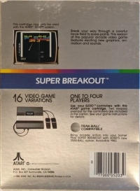 Super Breakout (Printed in U.S.A.) Box Art