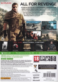 Metal Gear Solid V: The Phantom Pain - Day One Edition Box Art