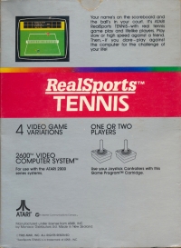 RealSports Tennis Box Art