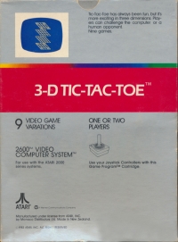 3-D Tic-Tac-Toe Box Art