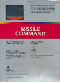 Missile Command Box Art